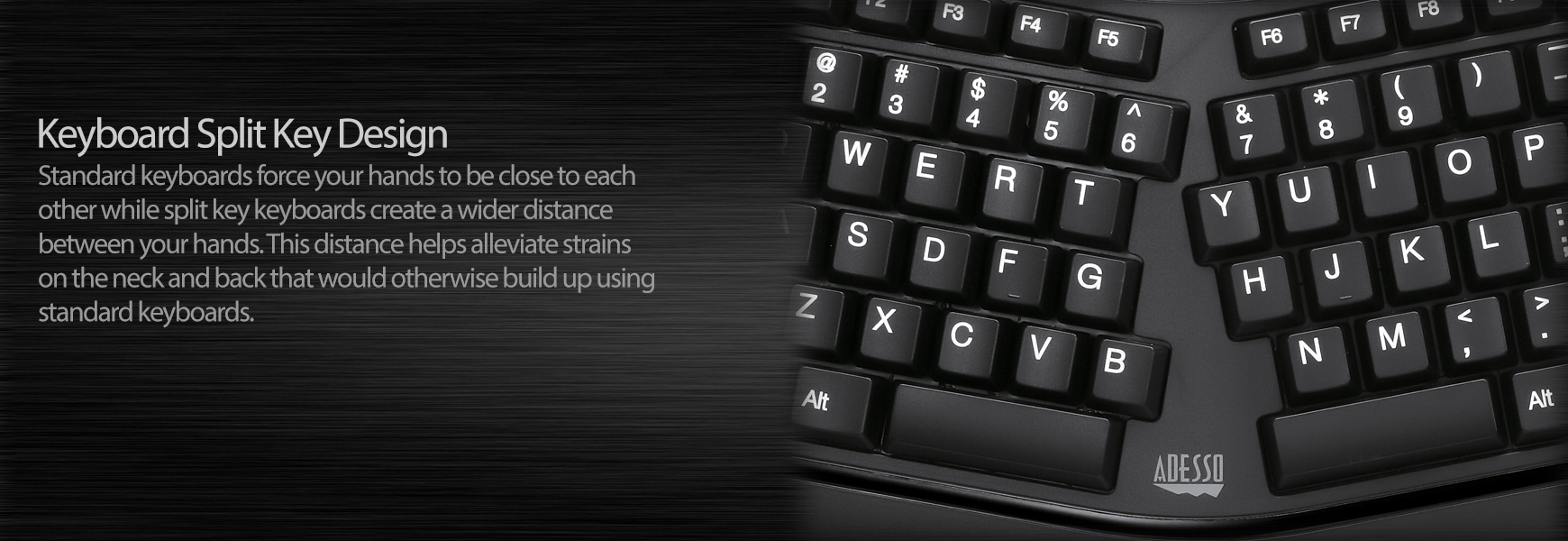 Ergonomic Keyboard (TAA Compliant) - DISCONTINUED - Adesso Inc ::: Your Input Device Specialist :::