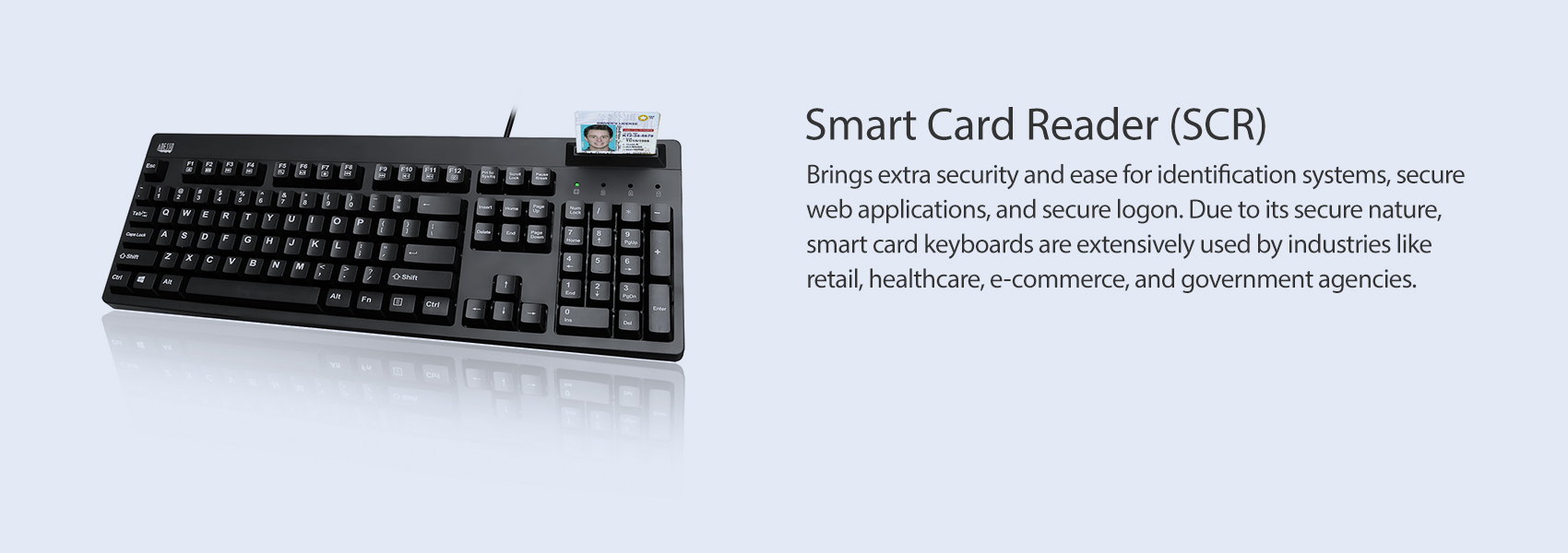 keyboard with smart card reader